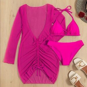 Hot Pink Bikini 3 pc set